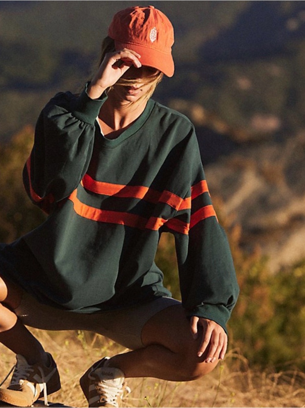 Free People Post Up Layer Too in Green and Orange stripe - size XS